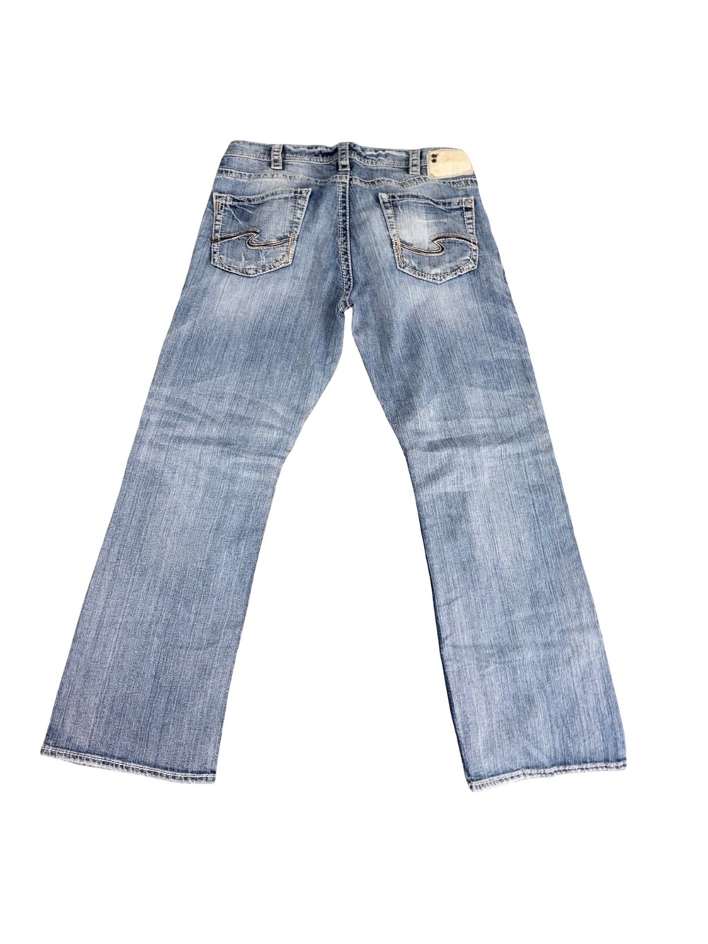 Men’s Grayson Silver Wash Jeans 38x32 Y2K Vintage Denim Straight Leg